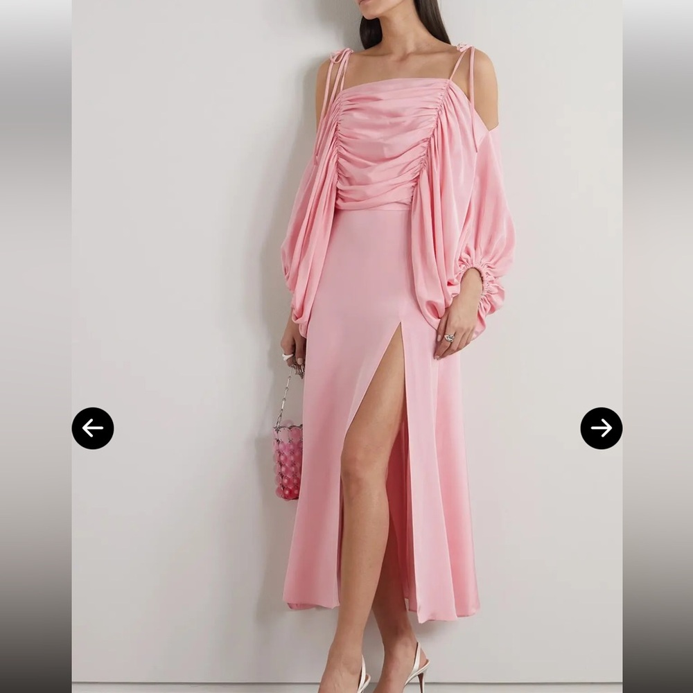 Rodarte Blush Long Sleeve Dress with Slit
